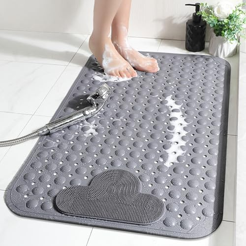 KQIEJUY Tapis de Douche antidérapant Rectangulaire en Plastique TPE 120 x 80 cm Colord27 pour l'intérieur de la Douche et Baignoire