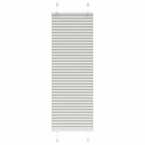 vidaXL Estor Plisado Gris Claro 45x100 cm Tela Ancho 44,4 cm Poliéster, Estor Plisado para Ventana, Estor Plisado para Ventana, Estor Tipo acordeón para Ventana