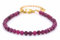 Echtes Rubin Edelstein Armband mit facettierten 4mm Perlen - Länge verstellbar - Heilstein Schutzstein Edelsteinarmband Glücksbringer Talisman Geschenk (Rubin, 16-21CM G)