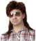 Creamily Vokuhila-Perücke, Lustig für Erwachsene, Pop-Rock, Joe Dirt für die 70er|80er, Kurz Braun Perücke für Herren, Geschichtetes Natürliches Flauschiges Kunsthaar, Halloween, Cosplay, Party