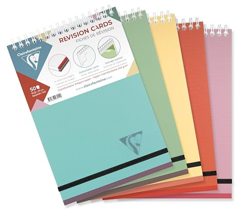 Clairefontaine 327025C Spiralblock Linicolor A5 50 Karteikarte 240g kariert