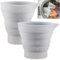 Lot de 2 boules doseuses pour détergent liquide, tasse à mesurer pliable pour lessive en silicone, tasse à mesurer en silicone lavable, tasse à mesurer pour le liquide à lessive