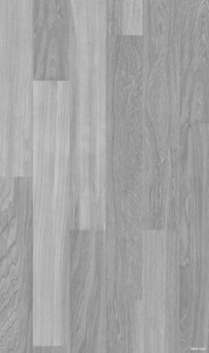 DobleUve Estudio Vinyl Teppich Holzoptik | Grau | 65x240 cm | Waschbarer Rutschfester Küchenläufer | Kinder | Wohnzimmer | Vinylboden PVC