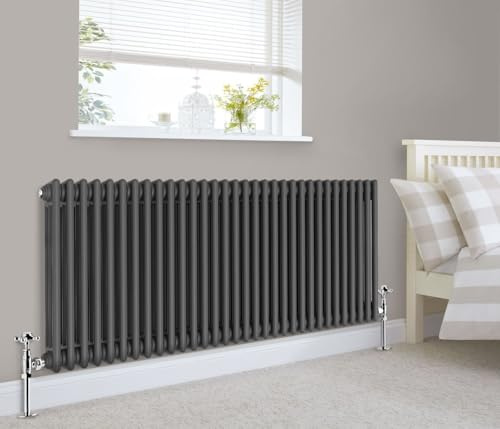 Traditional 2 3 Column Horizontal Vertical Radiator Cast Iron Style Vintage Rads (3 Column 600 x 1415mm, Anthracite)