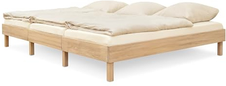Ehrenkind® Familienbett Plano, 270 × 200 cm FSC® Zertifiziert | Massiv-Eiche geölt | 2‑in‑1 Höhe (Bodenbett oder Standard), Modular und Höhenverstellbar