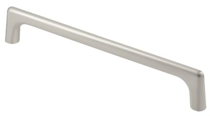 GTV Möbelgriff OCTAVIO, Moderner Stangengriff aus Zinklegierung, 128 mm Bohrabstand, 139 mm Gesamtlänge, inkl. Schrauben, Design Griff für Küche Schrank, Stahl gebürstet