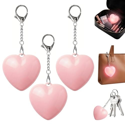 Handtaschenlicht - 3 Stück LED Touch Sensor Taschenlampe, Rosa Herzen Taschenlicht für Handtasche, Wiederaufladbar Handtaschenlampe Praktisches Geschenk für Freundin Schwester Pendeln Reisen