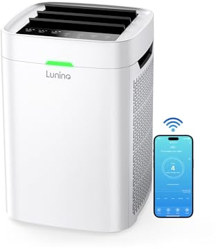 Lunino Air Purifiers for Home Large Room up to 2400 Ft², Double-Sided HEPA Air Purifier with Washable Pre-filter, Smart WiFi, PM 2.5 Air Quality Monitor, 3 Fan Modo, for Pets Hair, Dust, Pollen, Smoke