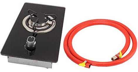 Tbest Cuisinière à Gaz pour Camping-car, 1 Brûleur, Table de Cuisson, Feu Réglable en Continu, Yacht en Verre trempé