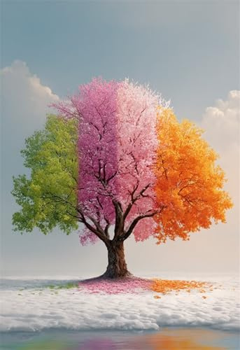 Puzzle 300 Pièces Adultes Arbre Quatre Saisons, Défis Amusants Parfait pour la Détente Créativité, Puzzle 300 Pieces 40 x 28 cm