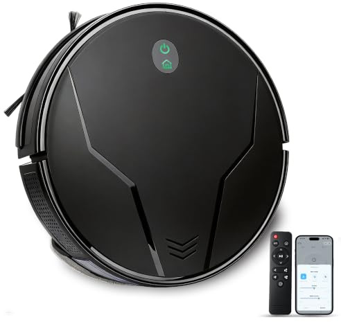 Mrilary Saugroboter mit Wischfunktion, 5000 Pa Staubsauger Roboter | 120Min Laufzeit, Selbstaufladend, Gyro Navigation, App Steuerung, Fernbedienung ohne WLAN, HEPA Filter für Teppich, Hartboden