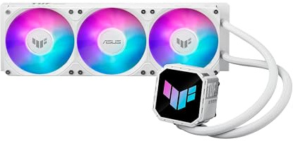 ASUS TUF Gaming LC III 360 ARGB - Enfriador AIO blanco con ventiladores triples preinstalados diseñado para un alto flujo de aire y presión estática, además de una bomba eficiente para mantener las