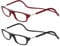 TBOC Pack: Lesebrille Lesehilfe für Herren Damen – (Zwei Einheiten) Dioptrien +4.00 Bordeaux und Schwarz Fassung Stärke PC Handy Faltbar Frau Mann Magnetverschluss Clip Alterssichtigkeit Presbyopie