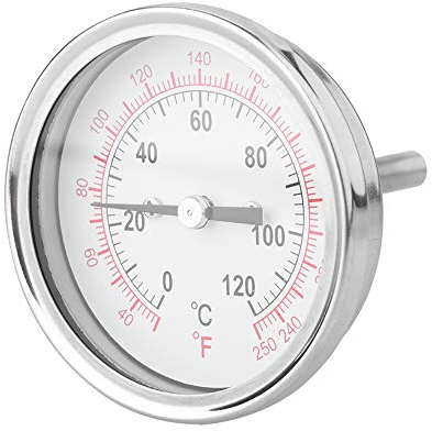 VBESTLIFE 62mm 120 Hochtemperatur Bimetall Thermometer Ofen Grill BBQ Analog Dial Double Scale,geeignet zur Temperaturmessung in Öfen, Grills usw.