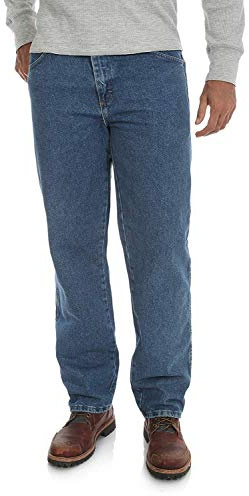 Rustler Classic Men's Relaxed 5 Pocket Jean, Medium Stonewash, 36 X 32
