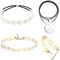 PPX Hippie Kostüm Set - 60er Jahre Friedenszeichen Halskette Sonnenblume Krone Haarband, Armband und Halskette 60er Jahre Hippie Dressing Zubehörset