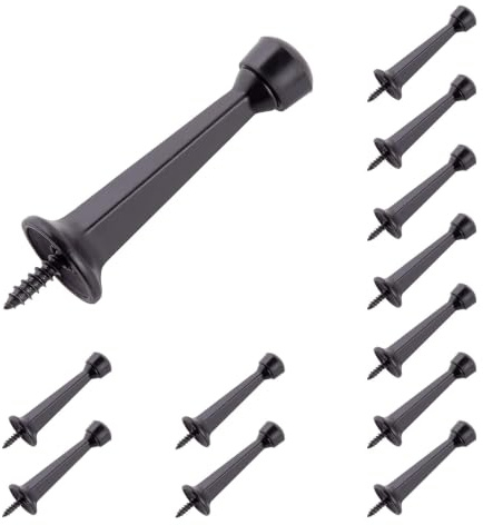 HOME MASTER HARDWARE 3 Heavy Duty Solid Door Stop, 12 Pack, Matte Black