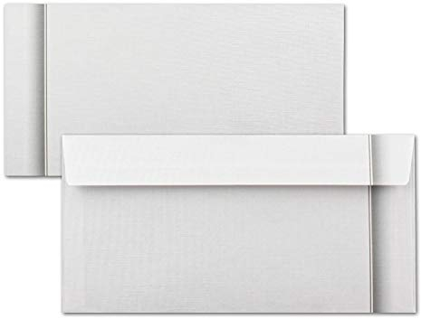 50x Trauerumschlag DIN Lang mit Leinenstruktur und Schattenrand - Haftklebung - 220 x 110 mm - 100 g/m² - Trauerhülle - Kondolenz Briefumschlag bedruckbar für Danksagung, Einladung, Anzeige Trauer