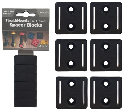 StealthMounts Black Tool Mount Spacer 12mm | 6 Pack | Compatible with StealthMounts Tool Mounts