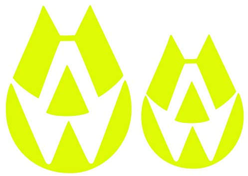 Autoaufkleber Set für Kfz Emblem Logo Cover Selbstklebend Folie Passgenau für Front und Heck Fahrzeug Tuning Aufkleber K093 (Neon Gelb)