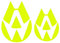 Autoaufkleber Set für Kfz Emblem Logo Cover Selbstklebend Folie Passgenau für Front und Heck Fahrzeug Tuning Aufkleber K093 (Neon Gelb)