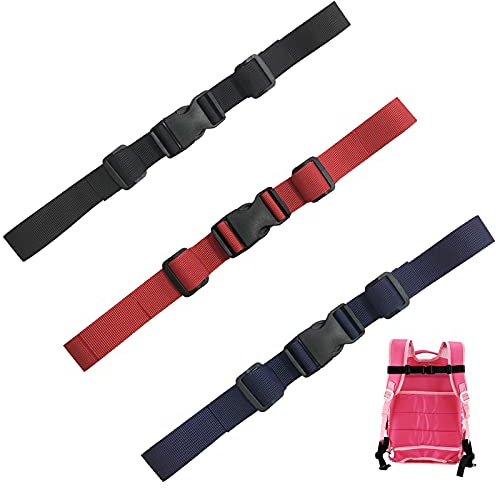Einstellbar Rucksack Brustgurt 3 Stück Rucksack Schwarz Gurtband Set Rucksackgurte Nylon Schultergurte Mit Clips Für Befestigen Sie Den Schultergurt Der Schultasche Und Wickeln Sie Das Gepäck Ein