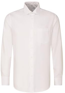 Seidensticker Herren Mens Regular Longsleeve Cotton Shirt, Weiß(153690), 46 EU
