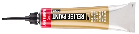Amsterdam Relieffarbe - Reichgold 802-20 ml Tube - Hochwertige lichtechte Pigmente - Deckende 3D-Effekte - Permanente Farbe auf Wasserbasis