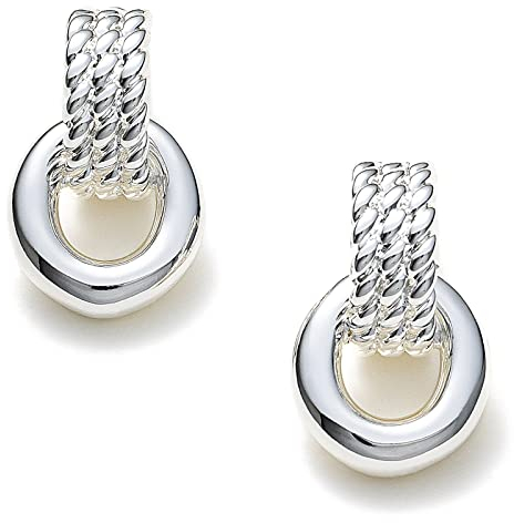 C.Paravano Ohrringe Silber 925 Creolen Hängend für Damen | Sterling Silber Ohrring Double Creolen | Double Circle Hoop Ohrringe Schmuck Geschenke für Frauen