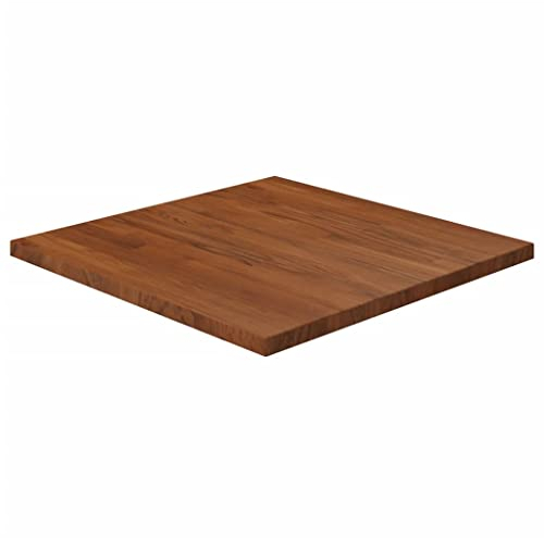WIFESE Tischplatte Dunkelbraun Eiche Behandelt Couchtisch Esstisch Holzplatte Massiv Tabletop Massivholzplatte Tischplatte Massivholz Tischplatte Eiche Tischplatte Holz Quadratisch 60x60x2,5cm