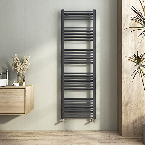 Heilmetz Radiator Towel Rail 1600 x 500 mm, Bathroom Radiators, Warmer Heated Towel Rail for Bathroom Central Heating Radiator - Anthracite