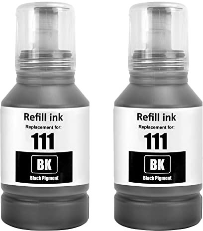 SHUOLEI 111 Tintenflasche Kompatibel mit EPSON Flasche 111 Tinte Schwarz C13T03M140 für ET-M1100 ET-M1120 ET-M1140 ET-M1170 ET-M1180 ET-M2120 ET-M2140 ET-M2170 ET-M3140 ET-M3170 ETM3180 (2-Pack)