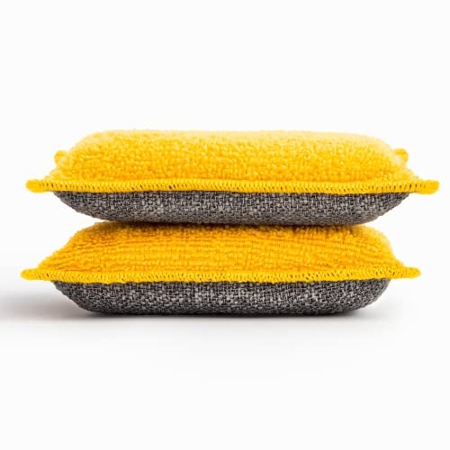 INGA - 2 X Eponges Réutilisables Lavables - Très Efficaces, Ne Rayent Pas - Fabriqué en Europe - Éponge Lavable Qui Dure 1 an
