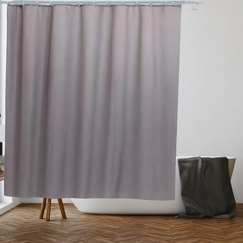 VIROSA Grey Shower Curtain for Bathroom Anti Mould, Mildew Resistant | 180 x 180 cm (71 x 71 Inch) | Water Repellent Fabric | 100% Polyester