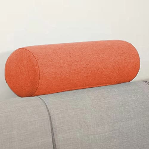 Rundes Sofakissen für Kopfteil, Nackenrolle für Holzstühle, Nachttisch, Schutz, Lückenverschluss, rund, 15 x 120 cm, Orange