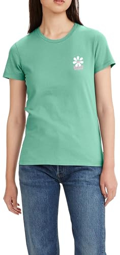 Levi's Women's The Perfect Tee- Chest Graphic Logo T-Shirt, Batwing Schoolyard Daisy Bery, XS