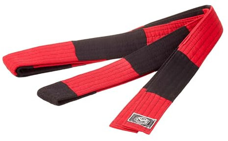 Ju-Sports Großmeistergürtel Master 6.Dan Rot/schwarz, Baumwolle I Kampfsport Gürtel Für Budo-Sportarten Judo UVM I Martial Arts Gürtel ca. 4,5cm breit I 320 cm