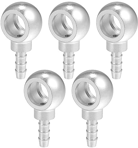 A ABSOPRO Banjo Fitting Kraftstoffleitungsadapter 16mm ID 8mm OD 1 STK | Farbe Silberton, Material Metall, Direkt Passend Für Bremssystem Luft Und Kraftstoff Und Motor, Größe 52x27mm