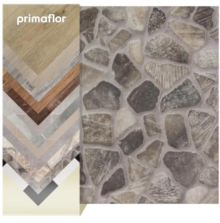 Primaflor CV-Bodenbelag Tronto | 200x700 cm | Stein Siena | PVC Boden in Steinoptik, Meterware, 1,9 mm stark, R10, für Wohnräume, Küche, Feuchträume, Messe und Event