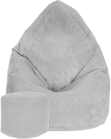 DreamRoots Sitzsack Cord Erwachsener Sitzsäcke Jugendlicher Teenager 80x80x120cm - Sitzsack mit Füllung, Hocker, Lehne und Bezug - Bean Bag Chair - Sitzkissen Boden - Chill Sack