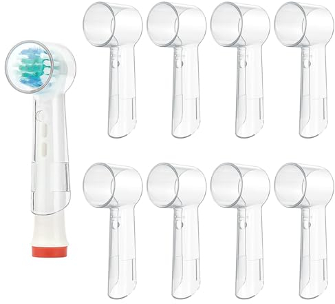 LOPHE Zahnbürsten Abdeckungen, 8 Stück Elektrische Zahnbürstenköpfe Zahnbürstenabdeckung, Reise Zahnbürste Etui Schutzhülle Kopf Abdeckungen, Reisezahnbürste Schutzkappe (transparent)