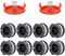 Bobina de Repuesto de Recortadora,Carretes para Cortadora de Black + Decker,8 Carretes de Cortacésped,con 2 Tapa de Bobina + 2 Resorte Bobinas de Línea de Carrete,Longitud 9,14 m, Diámetro 1.65 mm