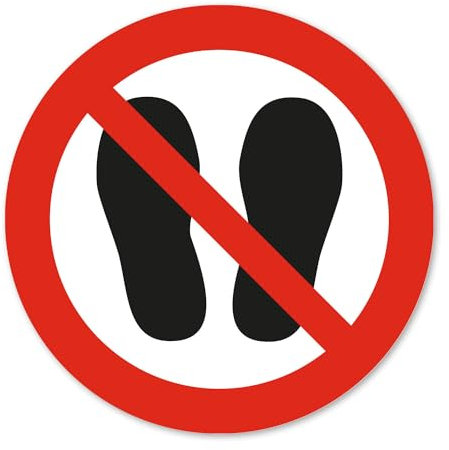 Verbotsaufkleber P024 Betreten der Fläche verboten nach DIN EN ISO 7010 I Warnhinweis Sicherheit I Ø 10 cm I hin807