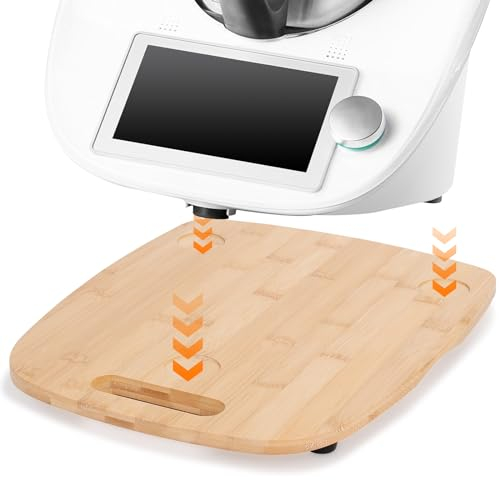 MUUKAIII Planche Coulissante pour Thermomix TM6 & TM5, Planche à glisser pour Thermomix TM6 TM5, Planche à roulettes en Bois de Bambou, Accessoire pour Thermomix, Plateau pour Thermomix TM6 TM5