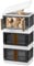 QWORK® Cajas Almacenamiento, 32 L Caja de Almacenamiento Plastico con Tapa, Caja de Almacenamiento Plegable, Caja de Almacenamiento con Ruedas, 3 Piezas