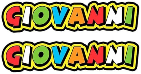 GamesMonkey® Aufkleber im Stil von Vale The Doctor – 2 Stück – verschiedene Größen – Racing Cross Piste Auto Motorrad Aufkleber (Johannes, 15 x 3 cm)