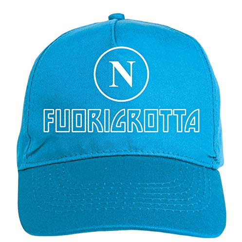 Generico Cap bestickt Viertel Fuorigrotte Nachbarschaft Napoli Klettverschluss - Sport Ultras, Polyester, 5 Panels Slogan, Weiß, One size