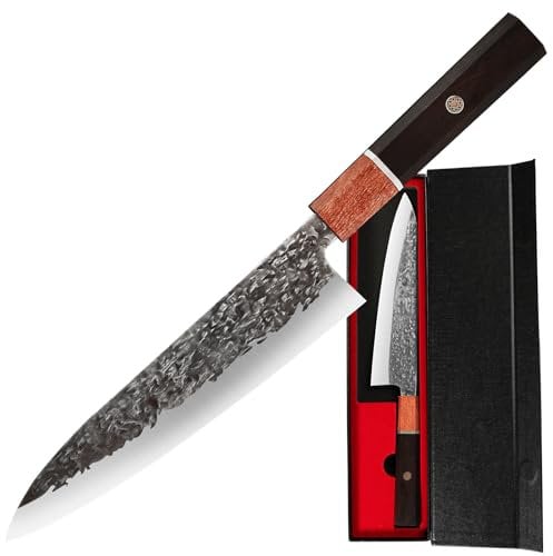 Plys Couteau Japonais Couteaux de Cuisine: Professionnel 20cm Gyuto Couteau Acier Inoxydable Manche Ergonomique