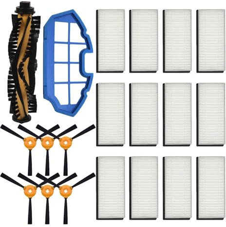 YIKRAOS Compatible con Ecovacs Deebot N79S DN622 Conga Excellence 990 Eufy RoboVac 11C Aspiradora Rodillo Principal Cepillo Lateral Filtro Piezas(20pcs Combo Kit)