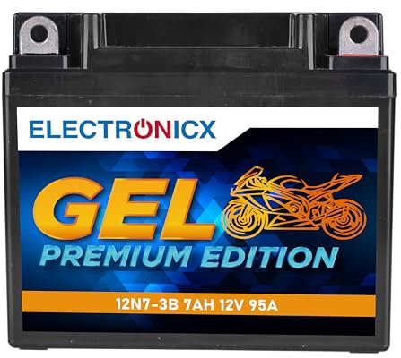 Electronicx YB9L-B GEL Motorradbatterie 12V 7Ah 95A/EN 12N7-3B – Wartungsfrei, Hohe Startleistung, Langlebig, Vibrationsfest, Auslaufsicher – Passend für viele Motorradmodelle